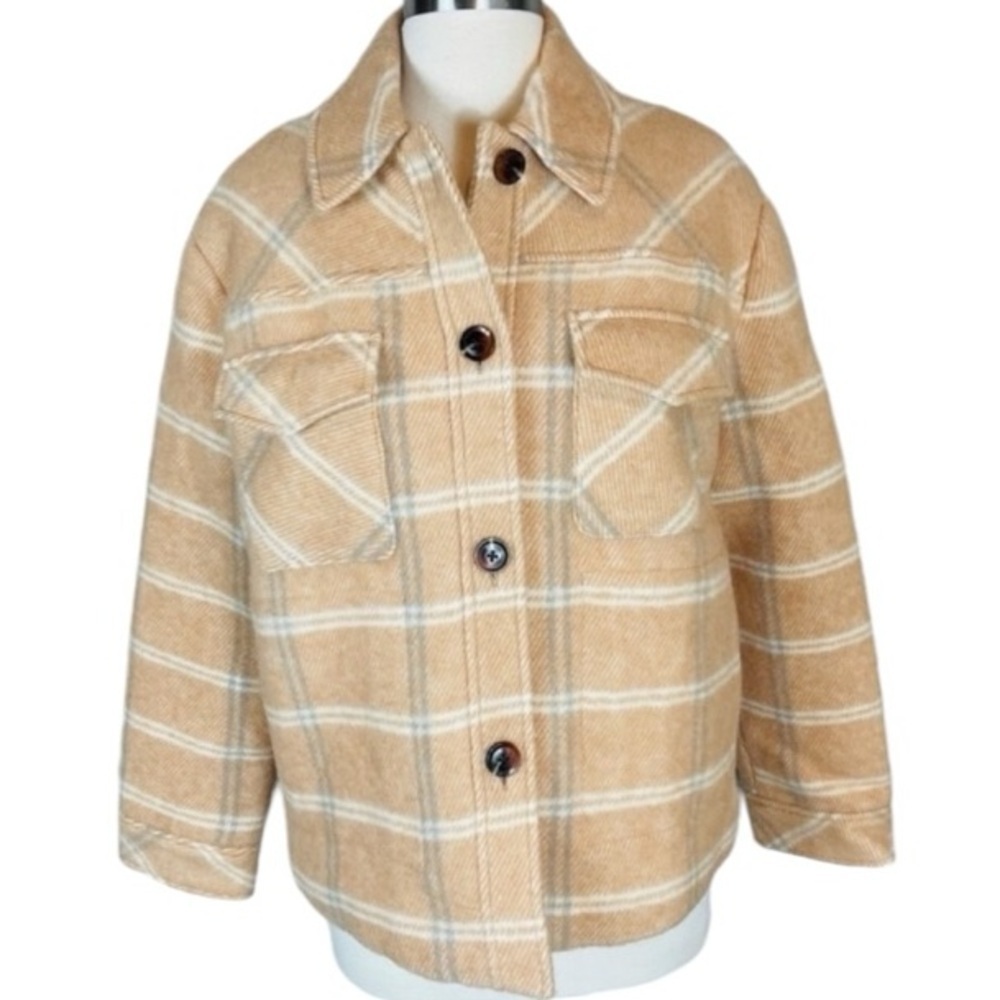 Samsoe Samsoe NEW XS Leonie Plaid Barn Coat Jacket Wool Blend $325 Nordstrom - Picture 4 of 15